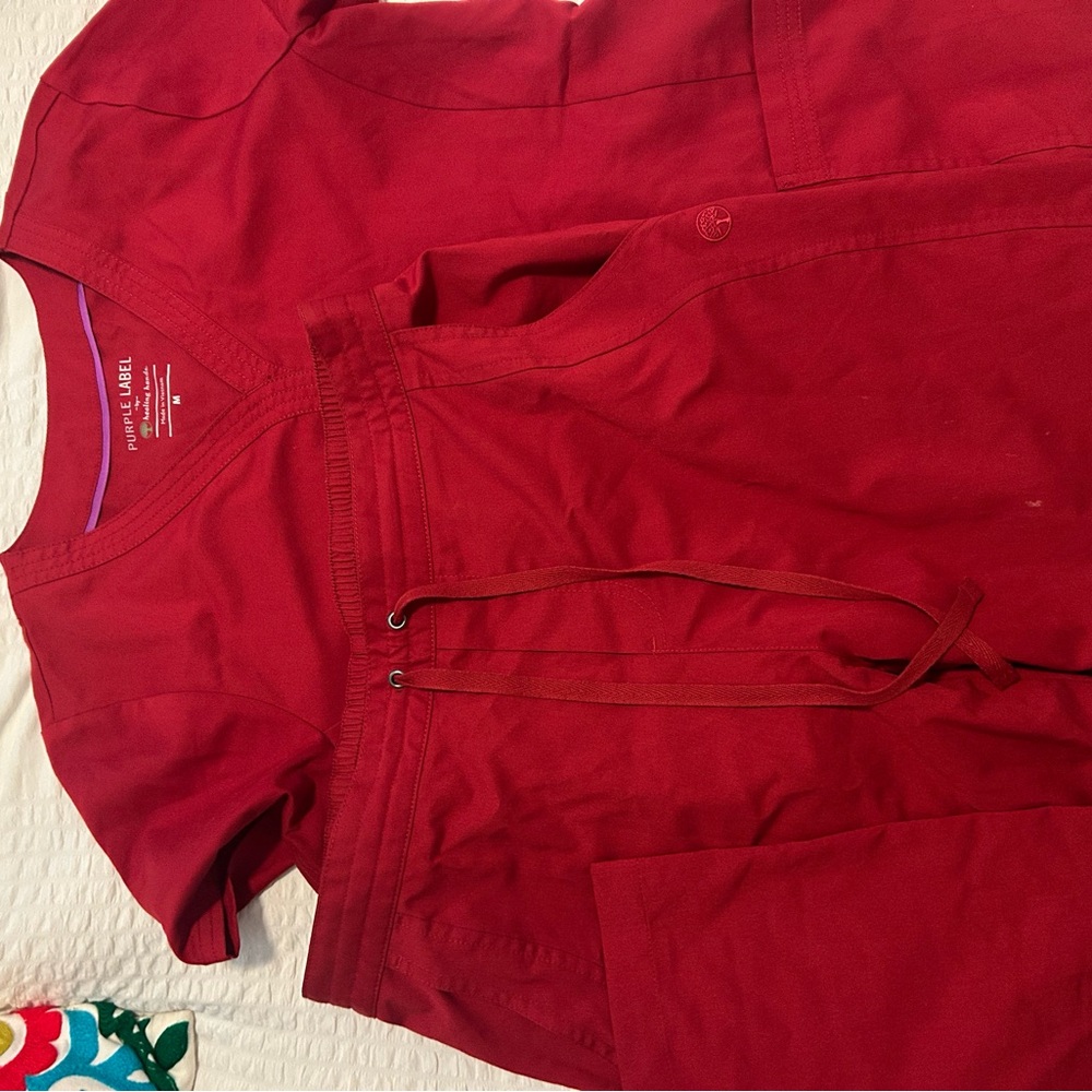 Healing Hands Red Scrub Set
